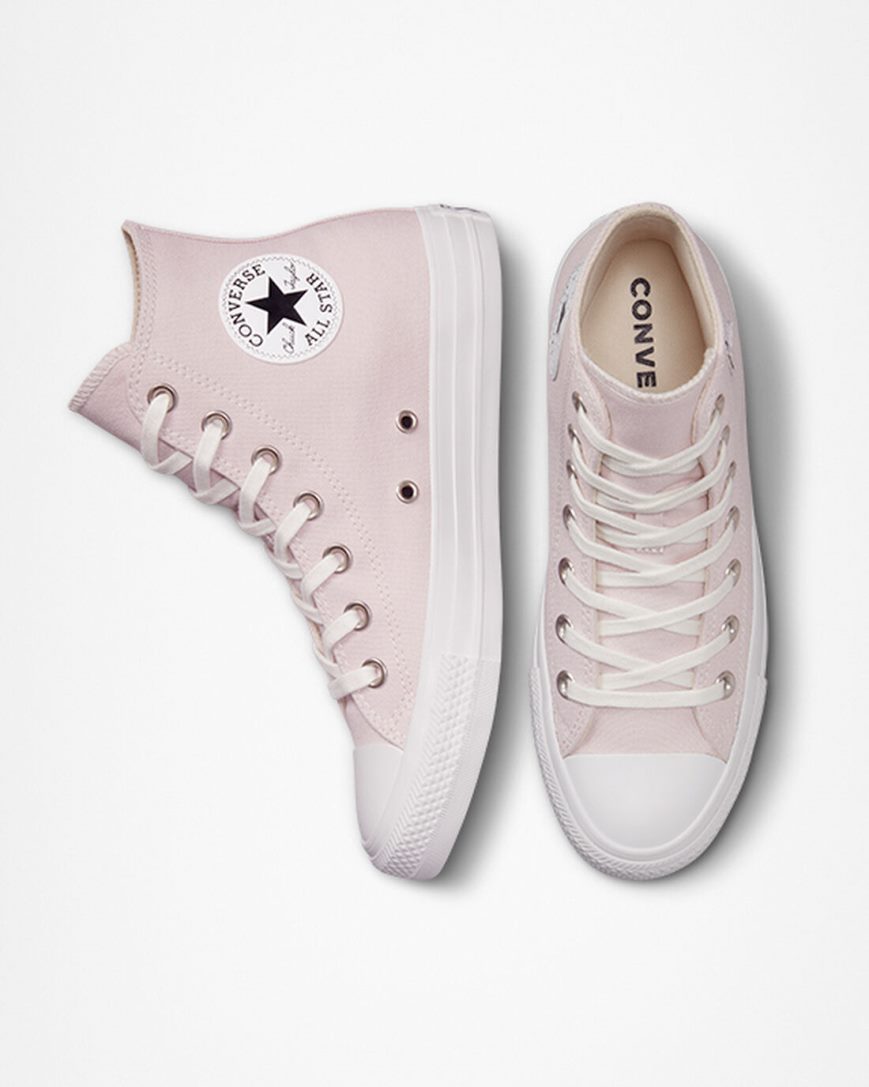 Zapatillas Altas Converse Chuck Taylor All Star Embroidered Crystals Mujer Rosas Blancas | PE EP24W5